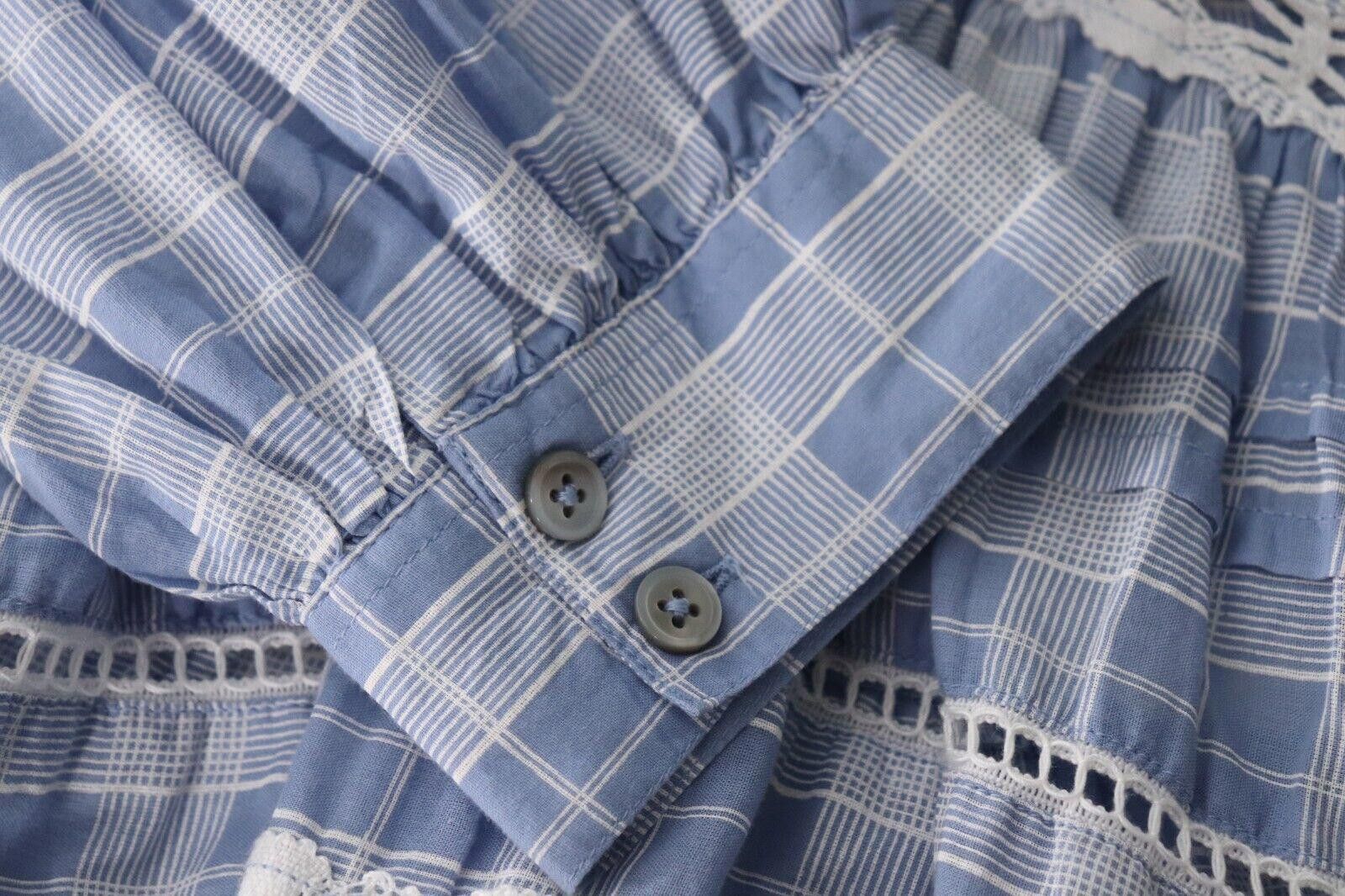 Free People Free People Women XS Blue Out of Time Tunic Blouse Plaid Top Size XS / US 0-2 / IT 36-38 - 8 Thumbnail