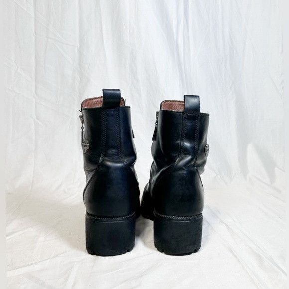 Harley Davidson Vintage Y2K Harley Davidson Black Leather Chunky Ankle Boots Size US 8 / IT 38 - 5 Thumbnail