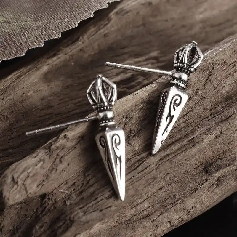 Jewelry × Vintage Retro Dorje Phurba Dagger Earrings Size ONE SIZE - 3 Thumbnail