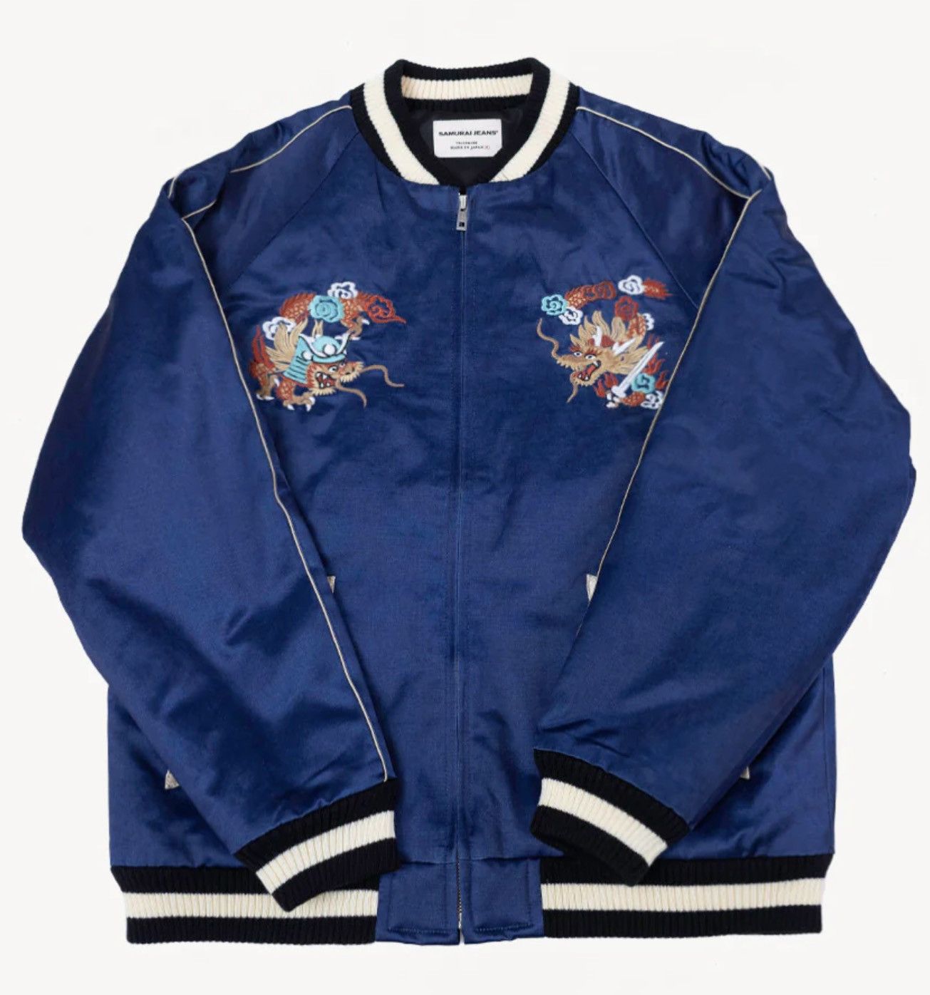 Samurai Jeans Embroidered Indigo Souvenir Jacket Size US L / EU 52-54 / 3 - 1 Thumbnail