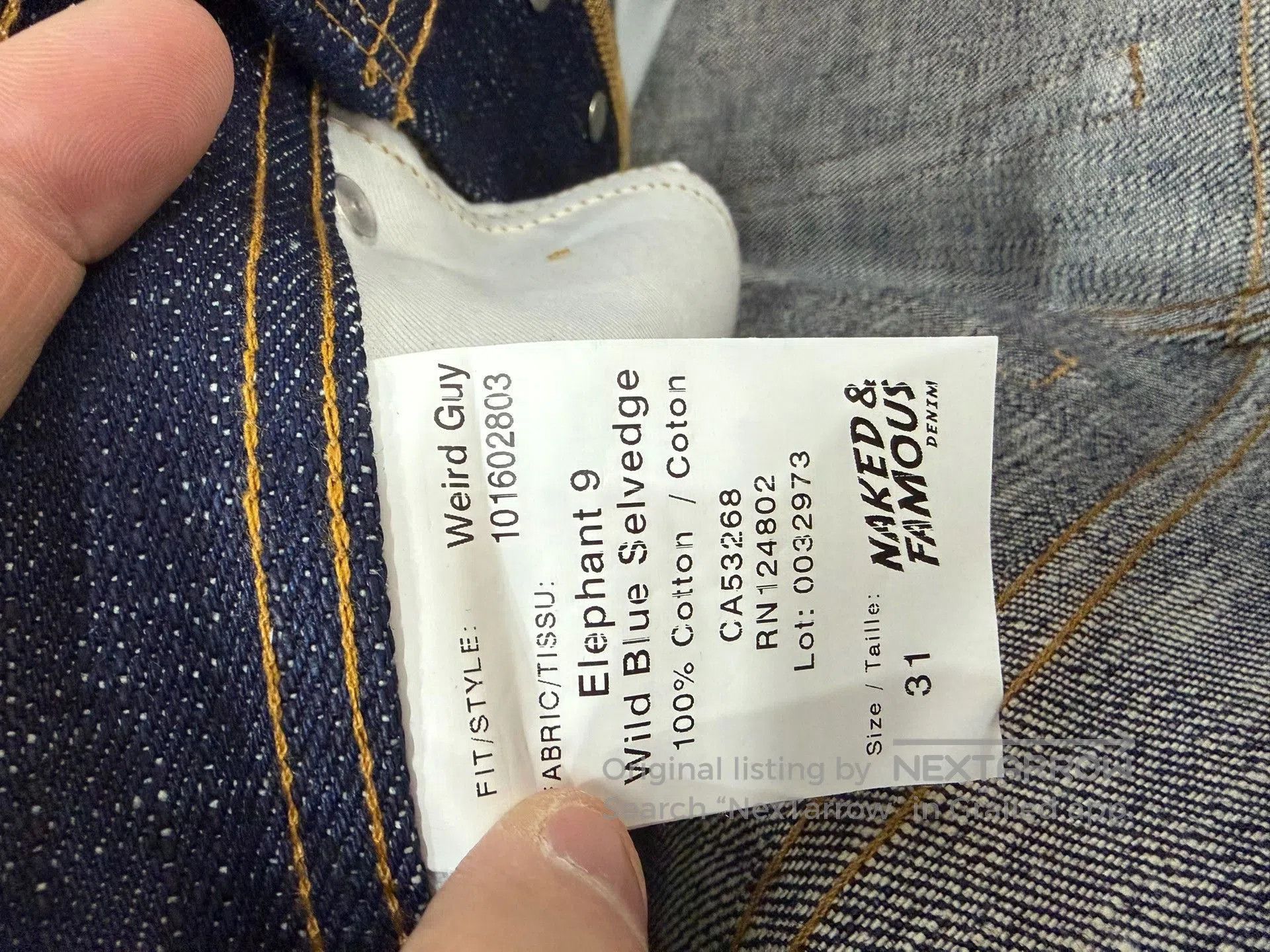 Naked & Famous Naked & Famous Elephant 9 Raw Denim. Size US 31 - 6 Thumbnail