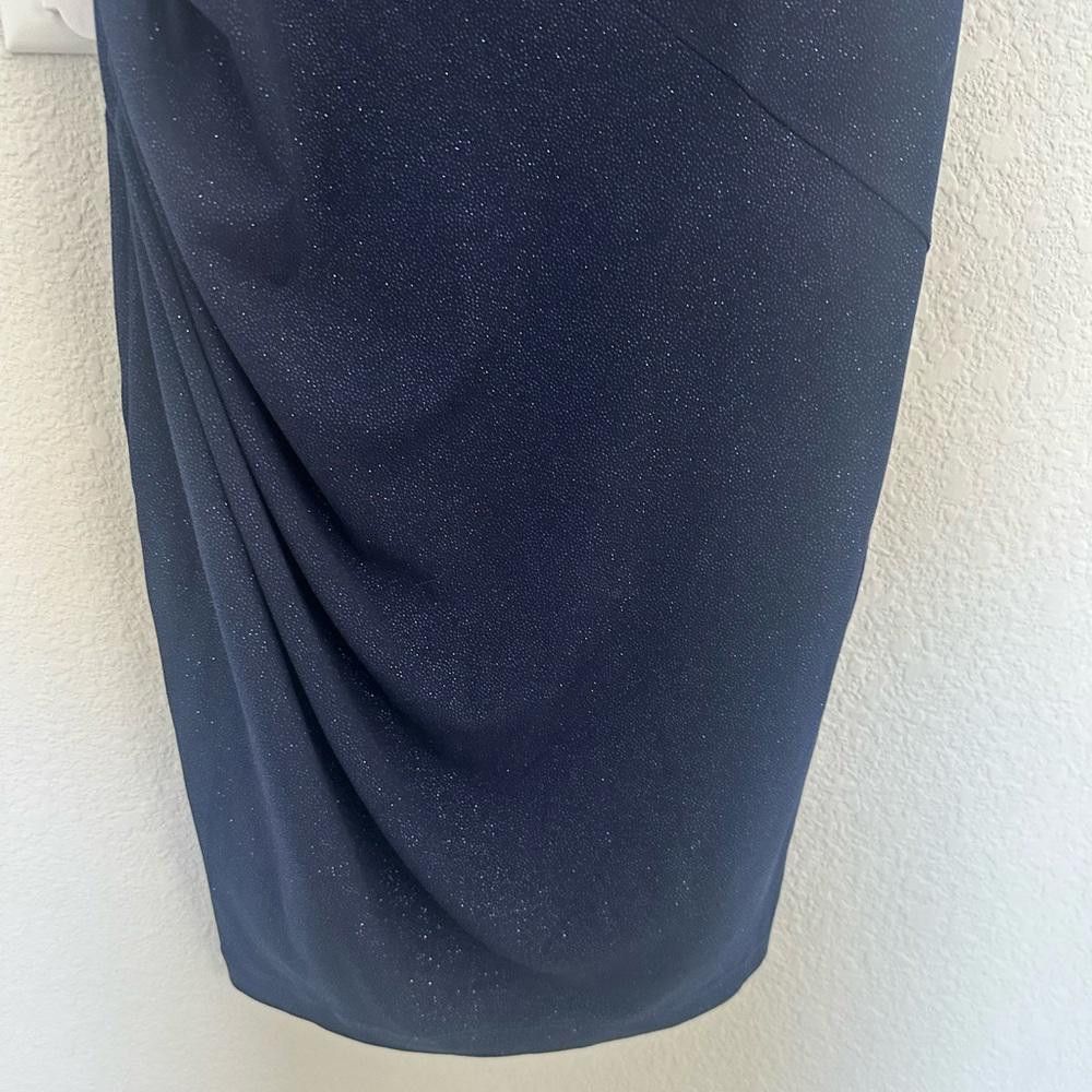 Designer Alice + Olivia Annabelle Dress Navy Blue Sparkly Bodycon 6 Size M / US 6-8 / IT 42-44 - 4 Thumbnail