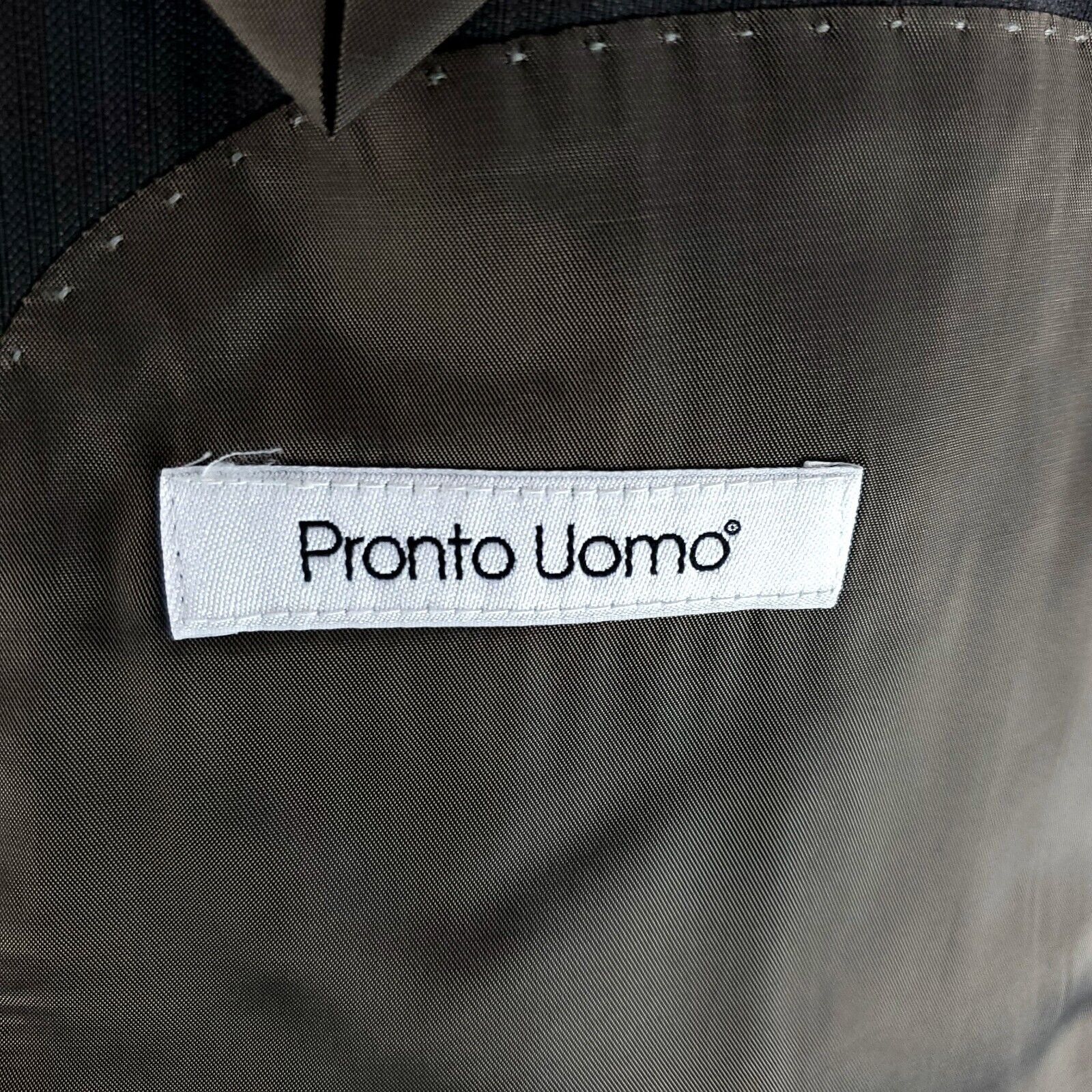 Pronto Uomo Pronto Uomo Wool 2 Button 2 Piece Suit 42R Green Striped Bir Size 42R - 8 Thumbnail