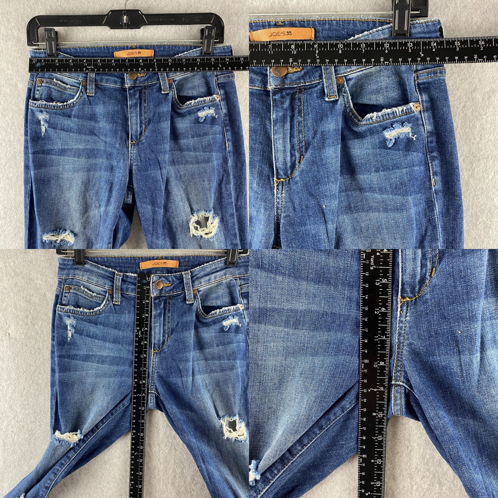 Vintage Joe's Jeans Womens Jeans 27 Blue Mid-Rise Skinny Distressed Denim 5-Pocket Womens Size 27" / US 4 / IT 40 - 8 Thumbnail