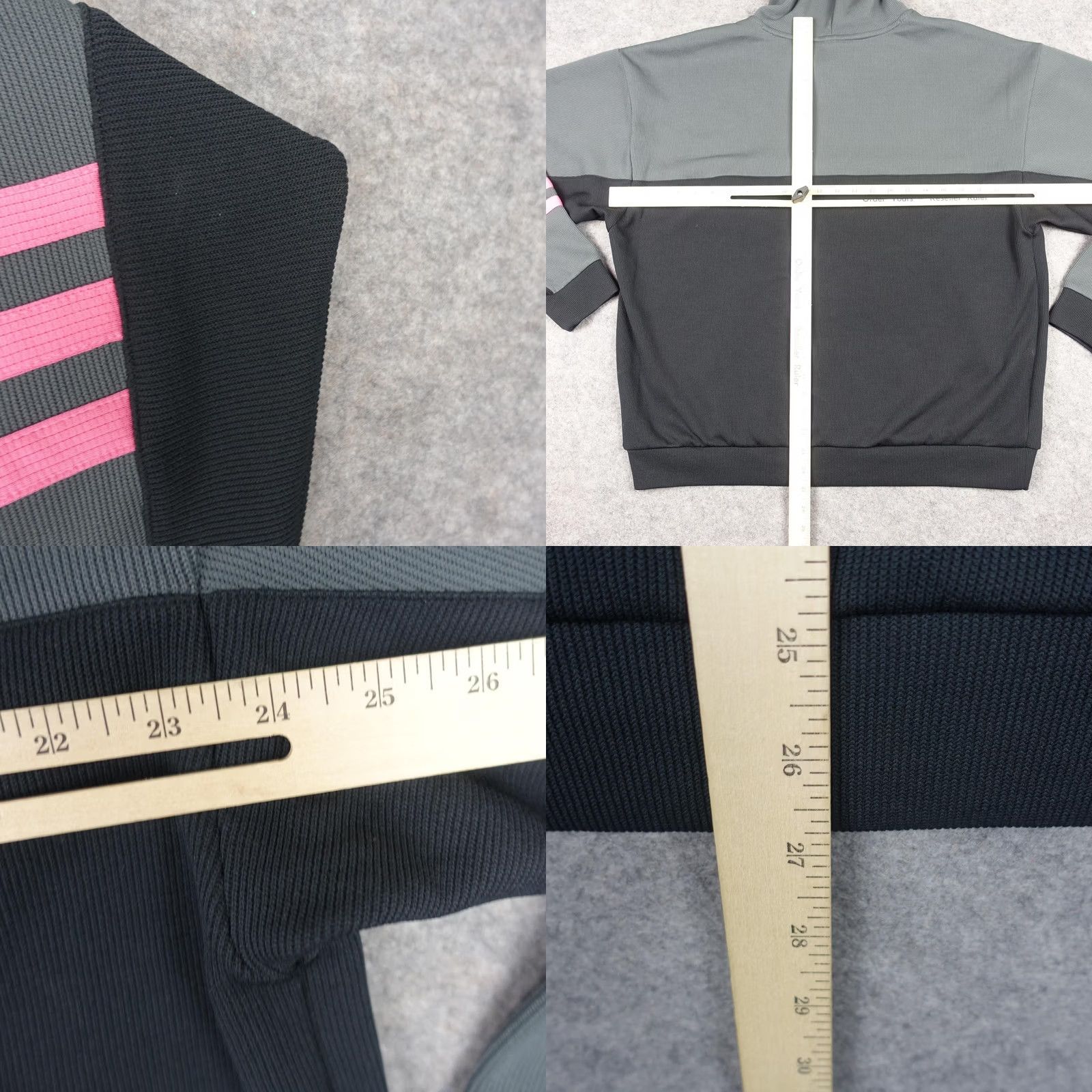 Adidas Adidas Hoodie Mens Large Gray Black 3 Stripe Pullover Sweatshirt Primegreen Knit Polyester Hooded Pockets Embroidered Logo Striped Sports Size US L / EU 52-54 / 3 - 8 Thumbnail
