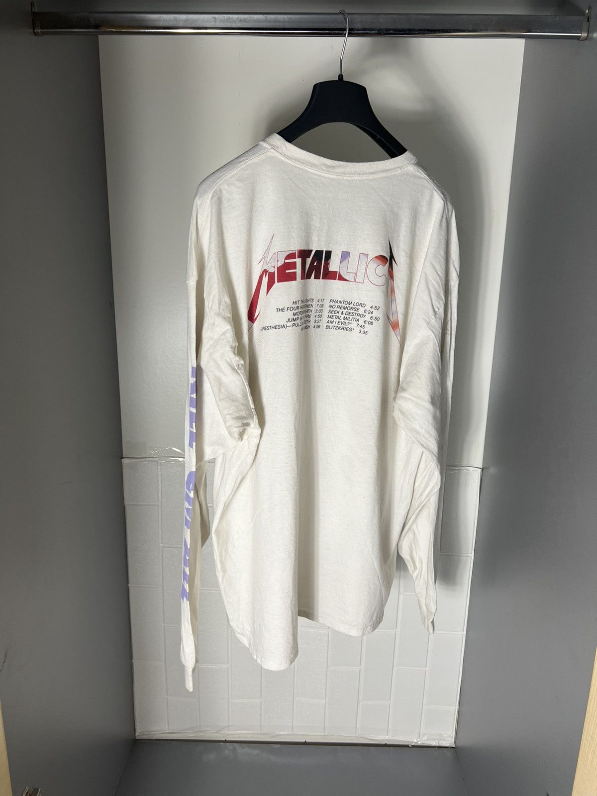 Band Tees × Vintage VERY RARE METALLICA LONG SLEEVE WORLD TOUR 1983 ROCK T-SHIRT Size US XXL / EU 58 / 5 - 8 Thumbnail
