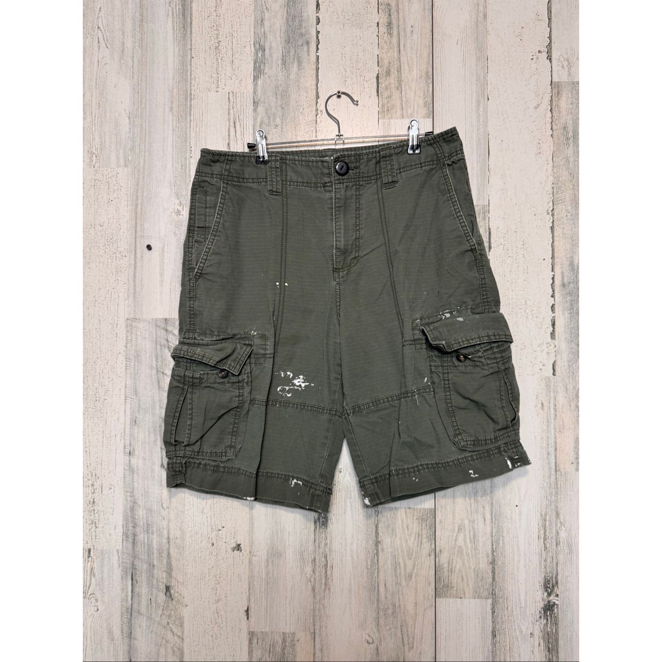 Mossimo Mossimo Supply Co Cargo Shorts Green Size 32 | Paint Splatte Size US 32 / EU 48 - 2 Thumbnail