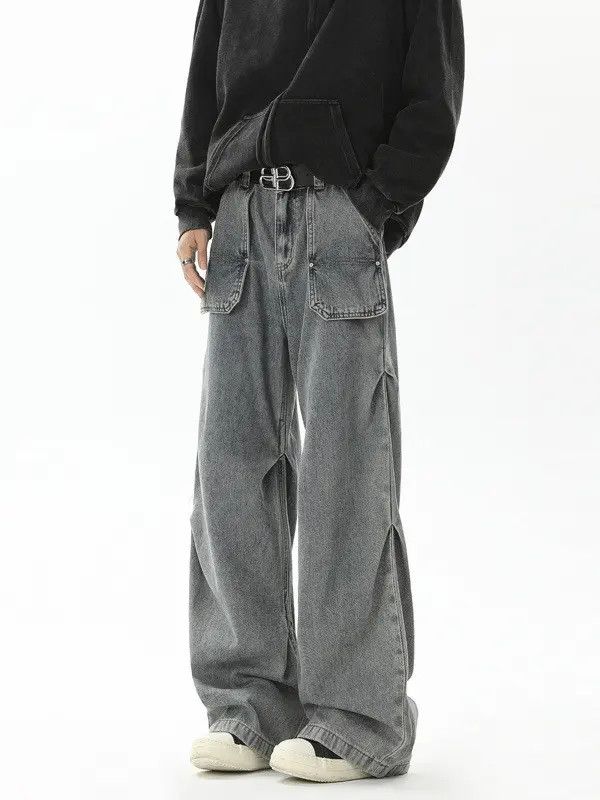 Japanese Brand × Jean Retro loose fit patchwork wide leg jeans Size US 32 / EU 48 - 3 Thumbnail