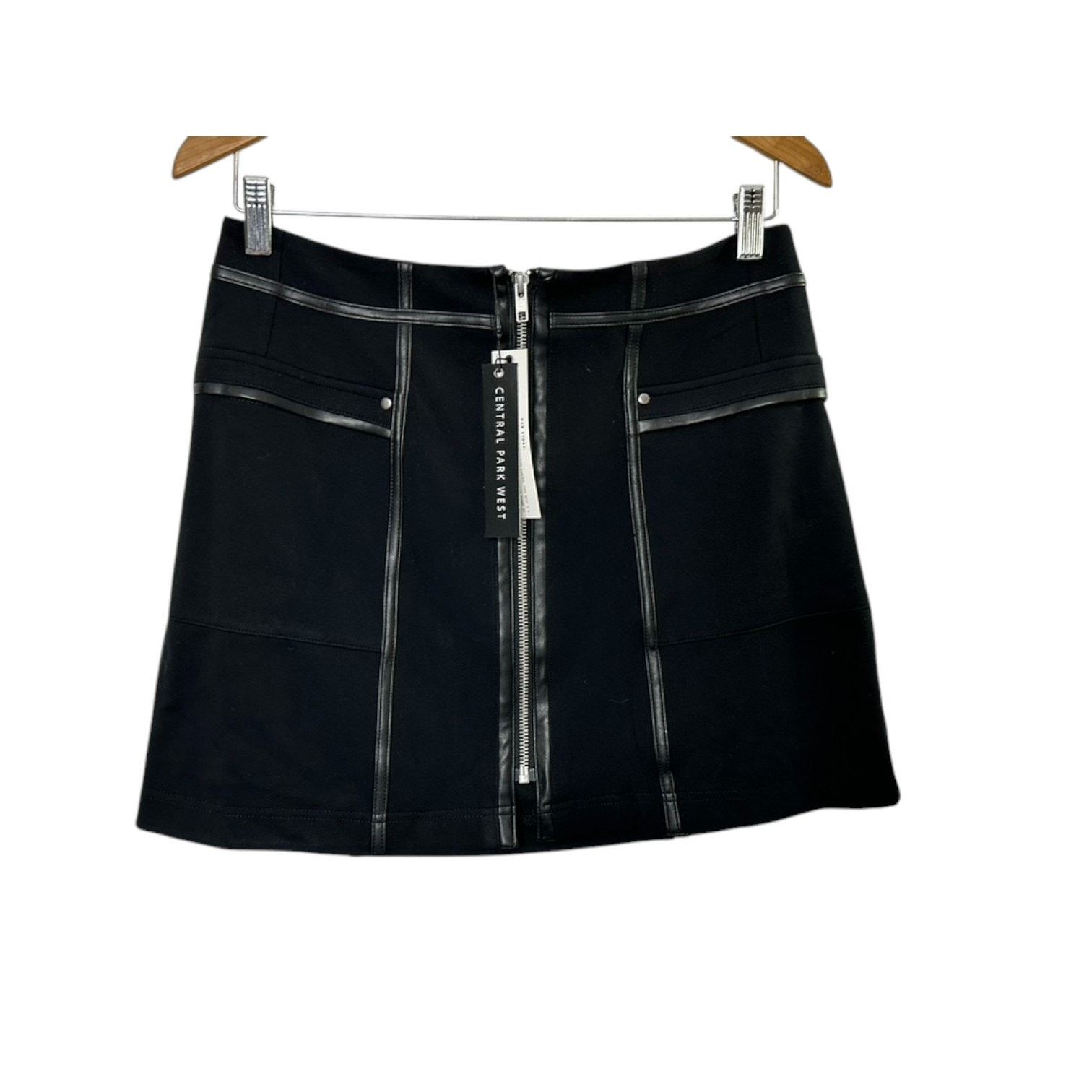 Central Park West Central Park West Black Zip Front Mini Skirt Medium NEW Size 28" / US 6 / IT 42 - 5 Thumbnail