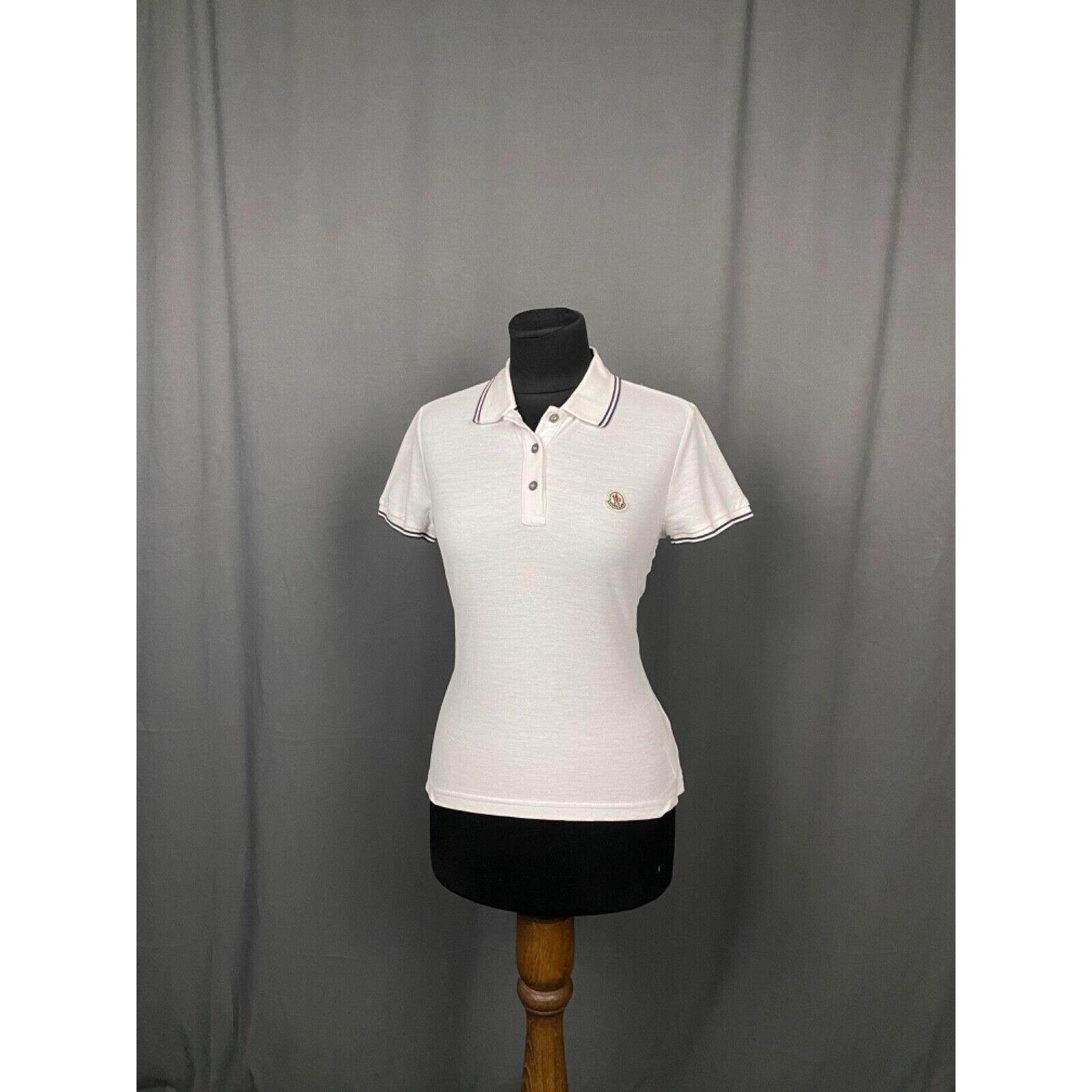 Moncler Moncler Maglia Women's White Polo T-Shirt Size XS Size XS / US 0-2 / IT 36-38 - 2 Thumbnail