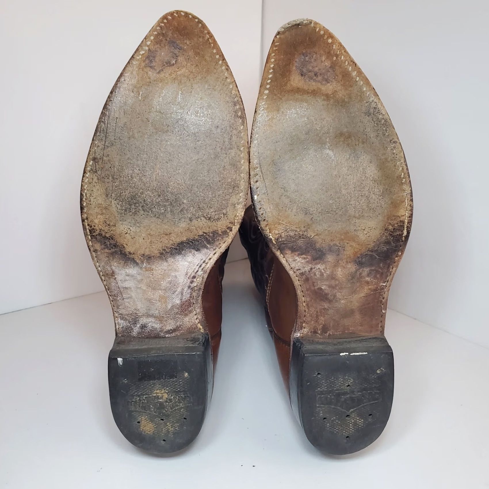 Vintage VINTAGE ACME Western Cowboy Boots Sz 8 Womens Brown Leather Butterfly Inlay Boots Women Cowboy 8 Brown Leather ACME Western Boots Women Size US 8 / IT 38 - 7 Thumbnail
