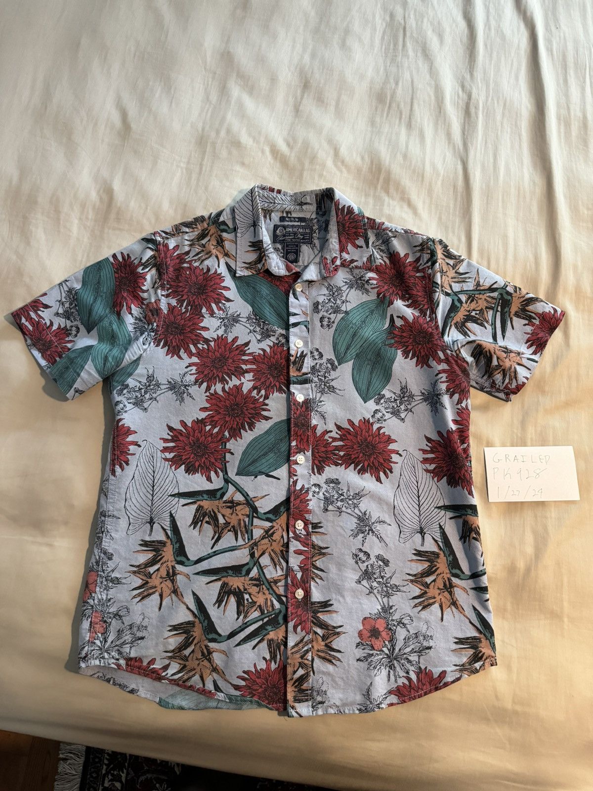 American Rag American Rag Button Up Shirt Size Medium- Blue Size US M / EU 48-50 / 2 - 1 Thumbnail
