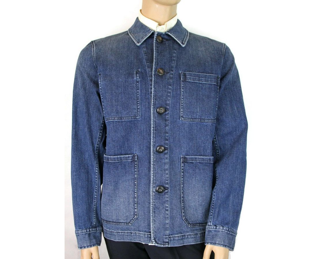 Burberry Men's Blue Denim Decorative Washed Trim Jacket (52 EU / 42 Size US L / EU 52-54 / 3 - 1 Thumbnail