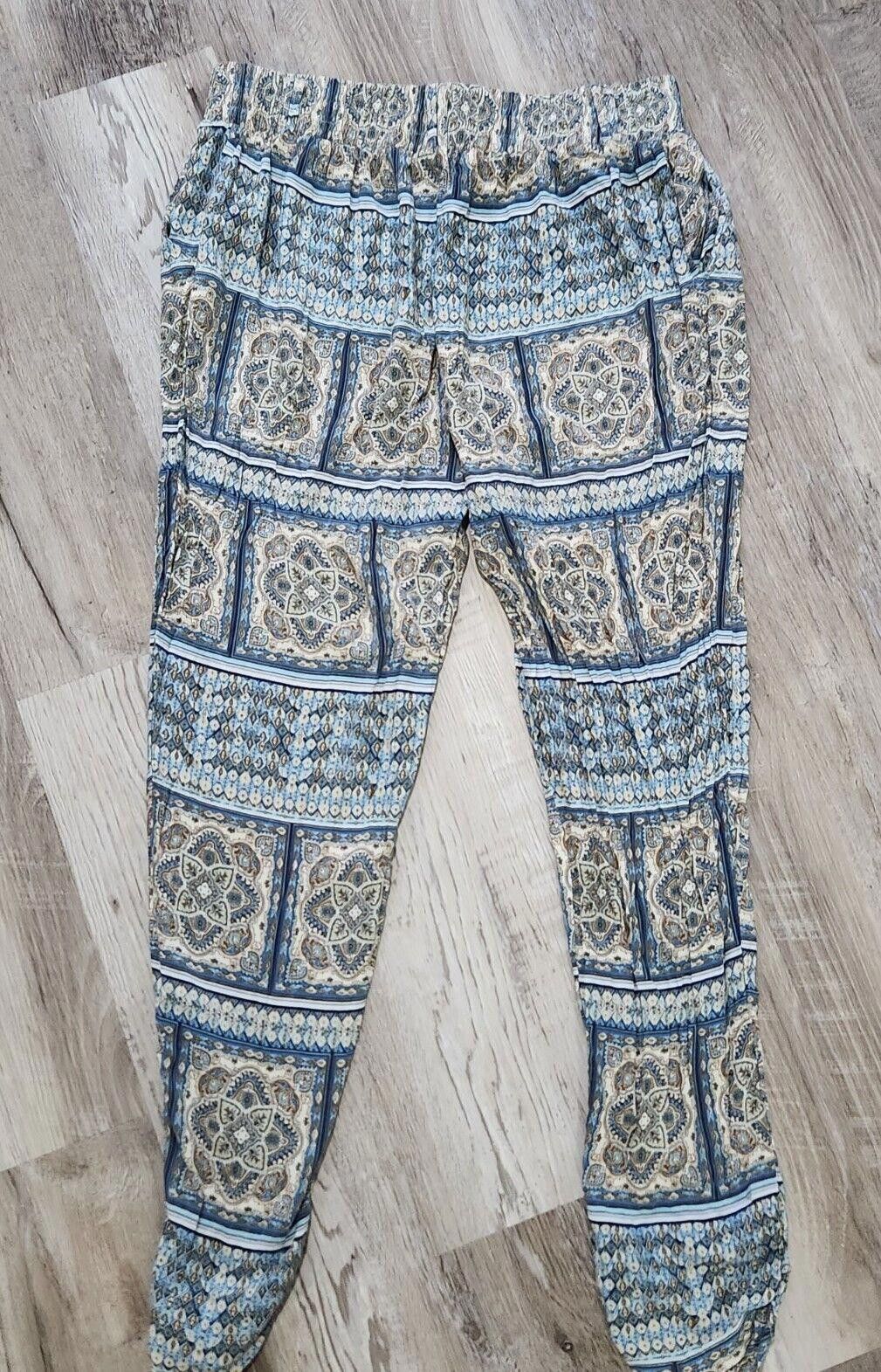 Designer One 5 One Pants Medium Boho Blue Hippie Harem Tapered Size 32" / US 10 / IT 46 - 2 Thumbnail