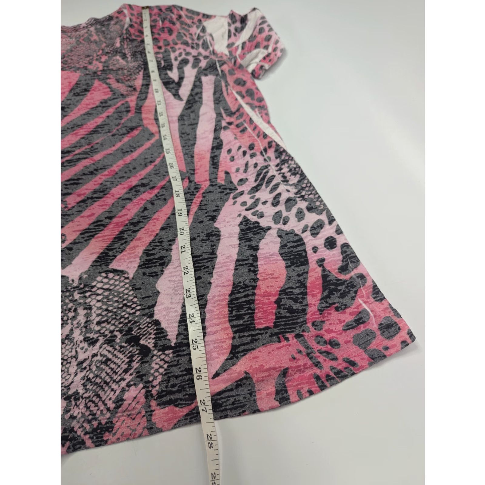 Vintage Lane Bryant Blouse Shirt Womens Size 18/20 Multi Animal Print V-Neck Short Sleeve Size XXL / US 16-18 / IT 52-54 - 3 Thumbnail