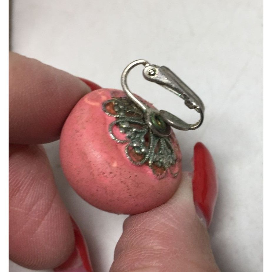 Other Women's Pink and Silver tone Round Clip On Earrings Size ONE SIZE - 4 Thumbnail