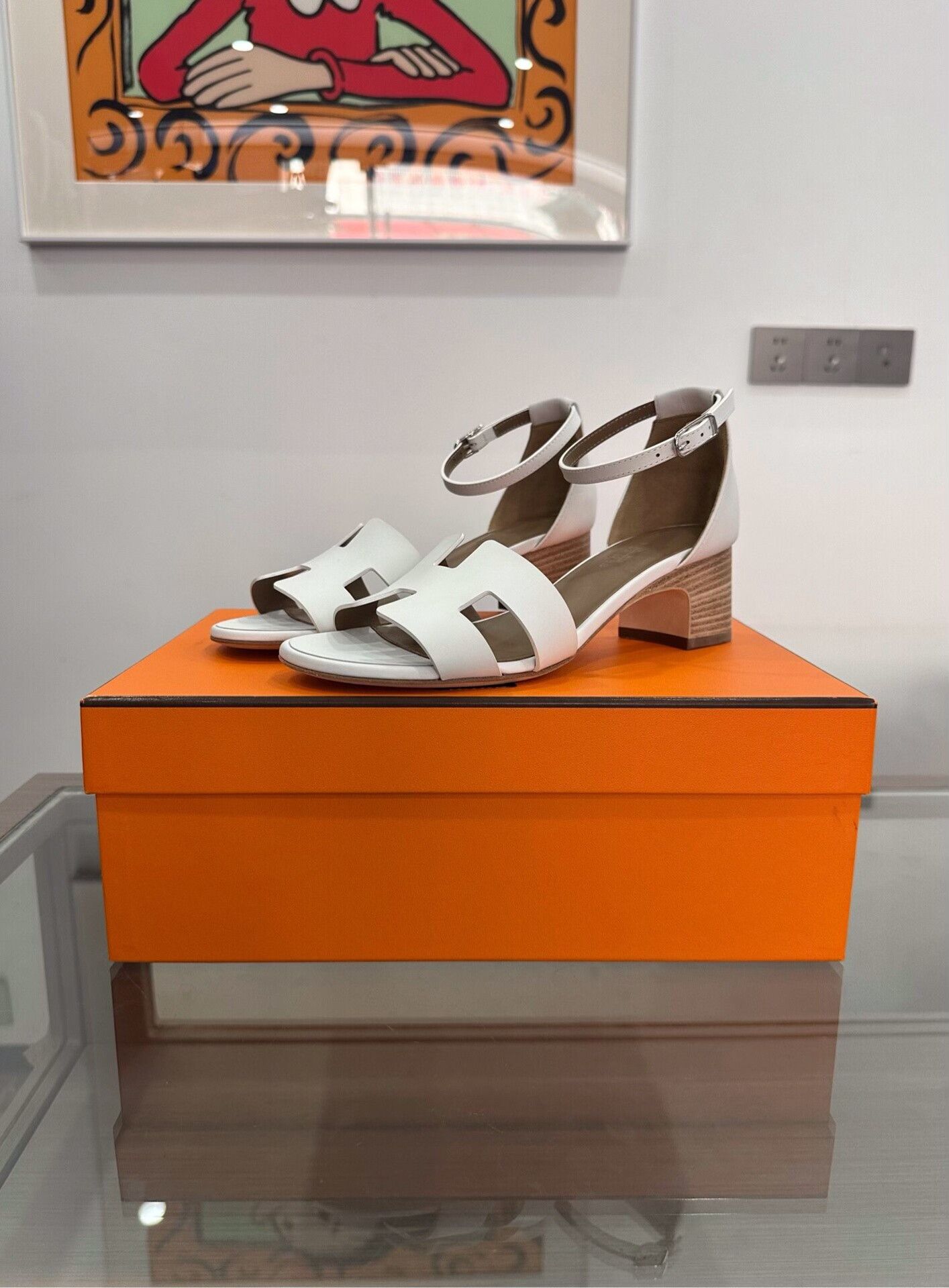 Hermes Hermes White H Logo Tower Buckle Sandals Size US 6 / IT 36 - 1 Thumbnail