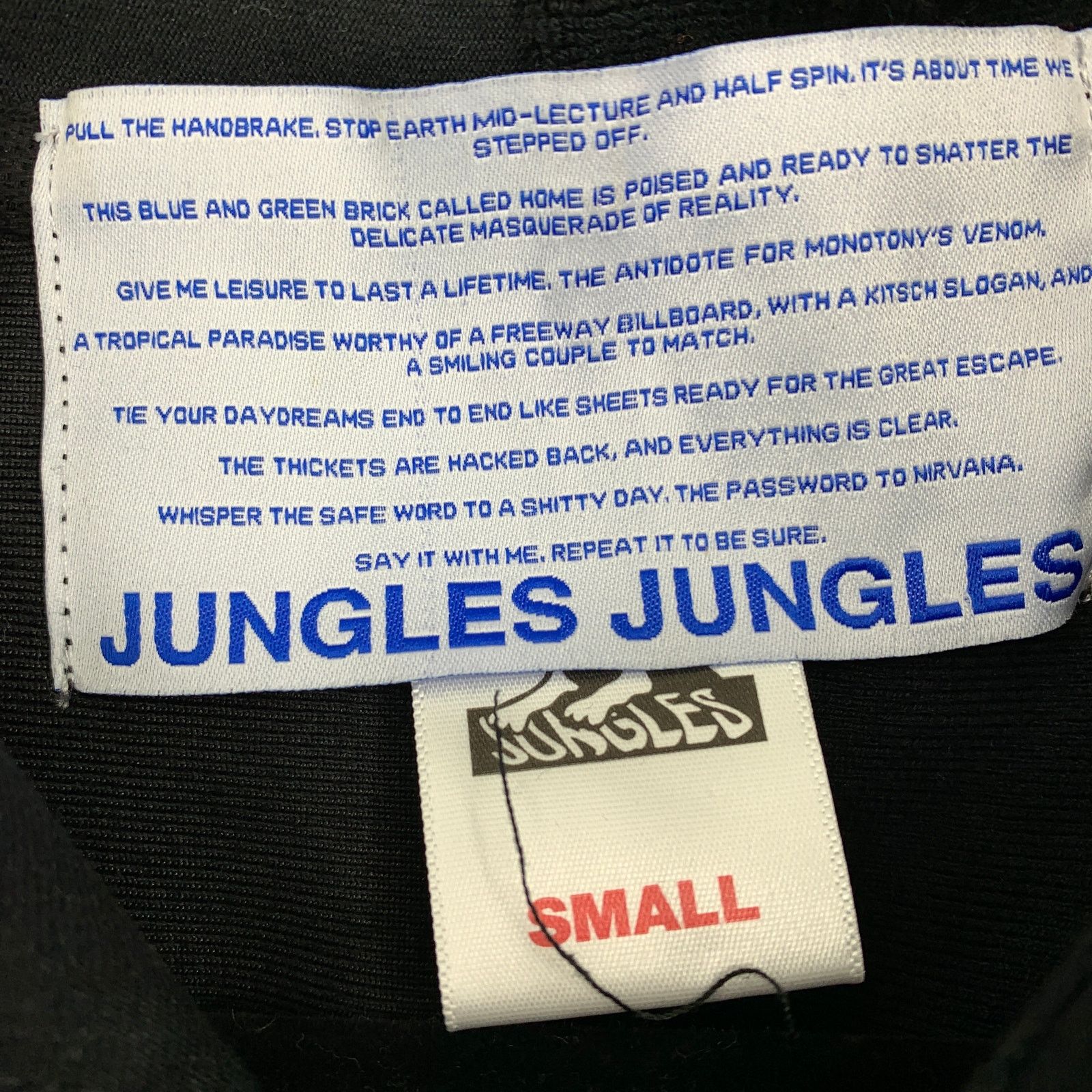 Jungles Jungles Towelling Hoodie Sweatshirt Mens S Black Terry Cloth Size US S / EU 44-46 / 1 - 6 Thumbnail