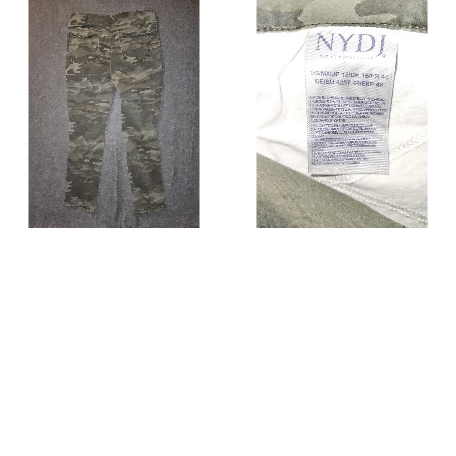 NYDJ NYDJ Pants Women's 12 Green Camouflage Pull On Ankle Mid Rise Stretch Casual Active Shirt Size 34" / US 12 / IT 48 - 8 Thumbnail