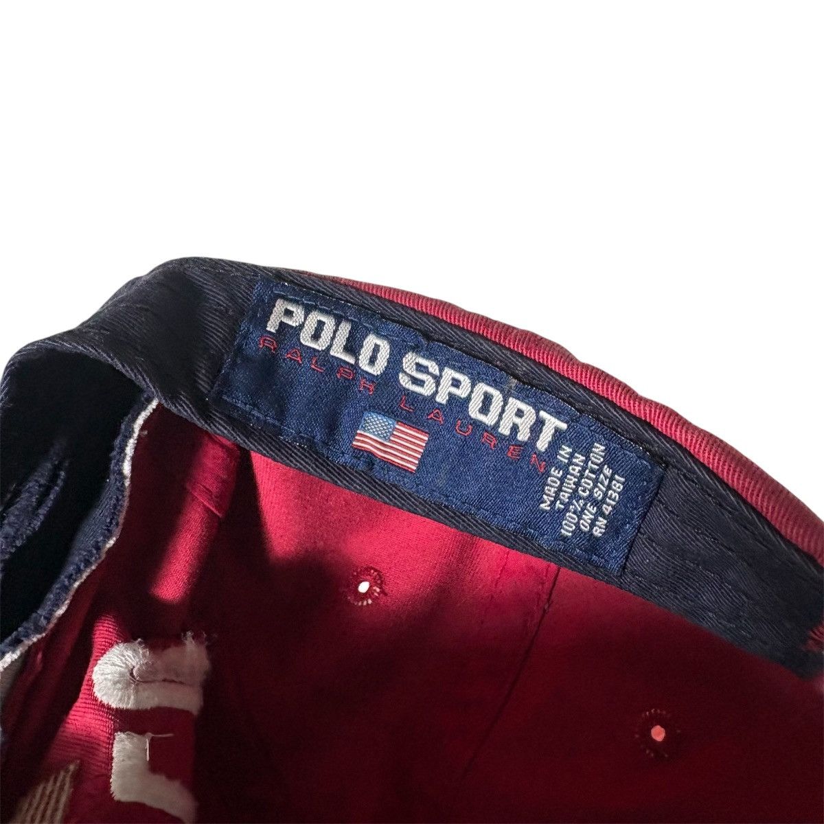 Polo Ralph Lauren × Vintage Vintage 90s Polo Sport Ralph Lauren USA Flag Logo Hat Cap Size ONE SIZE - 7 Thumbnail