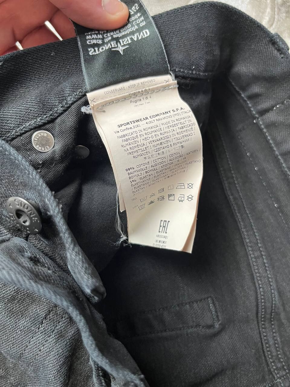 Stone Island Stone Island black denim trousers patch W30 L32 Size US 30 / EU 46 - 8 Thumbnail