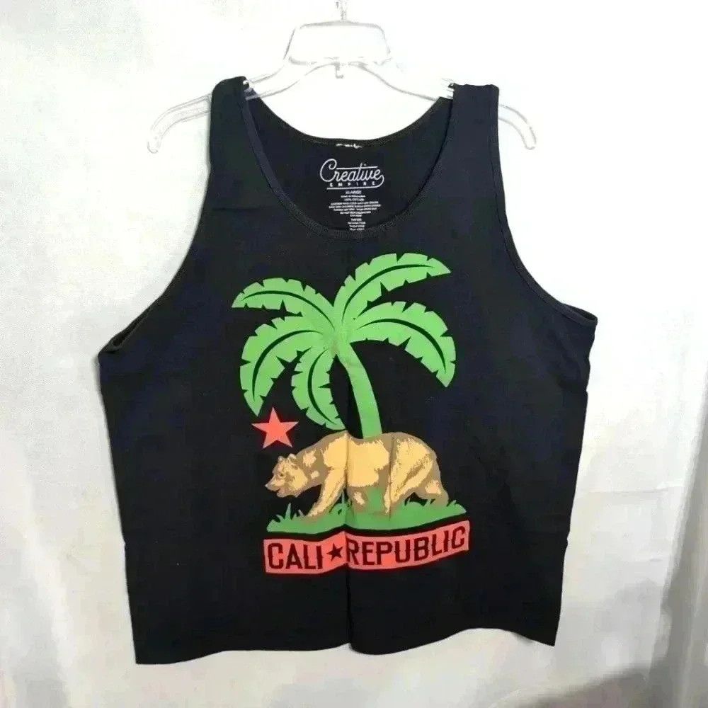 Vintage Cali Republic Golden Bear Palm Tree tank top sz XL Size US XL / EU 56 / 4 - 1 Thumbnail