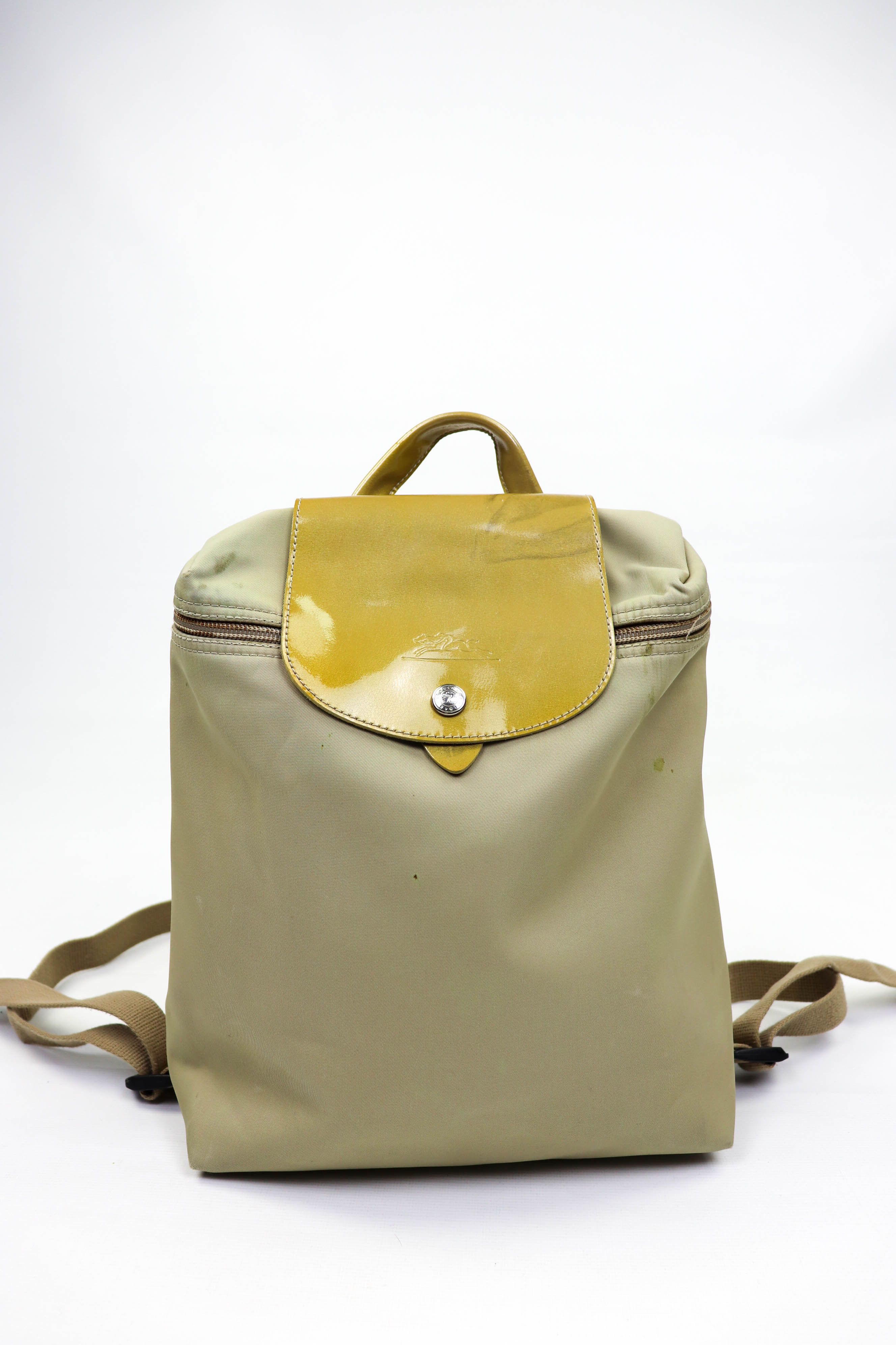 Longchamp Longchamp Paris Vintage 90s Beige Nylon Small Backpack Bag Size ONE SIZE - 2 Thumbnail