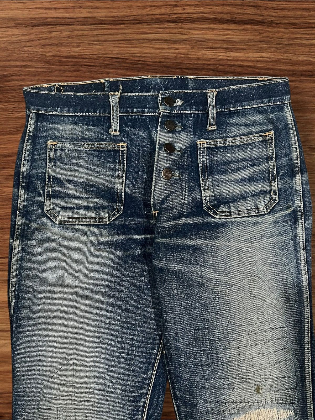 Hysteric Glamour Japanese Brand John Bull Bell Bottom Button Fly Flare Jeans Size US 30 / EU 46 - 4 Thumbnail