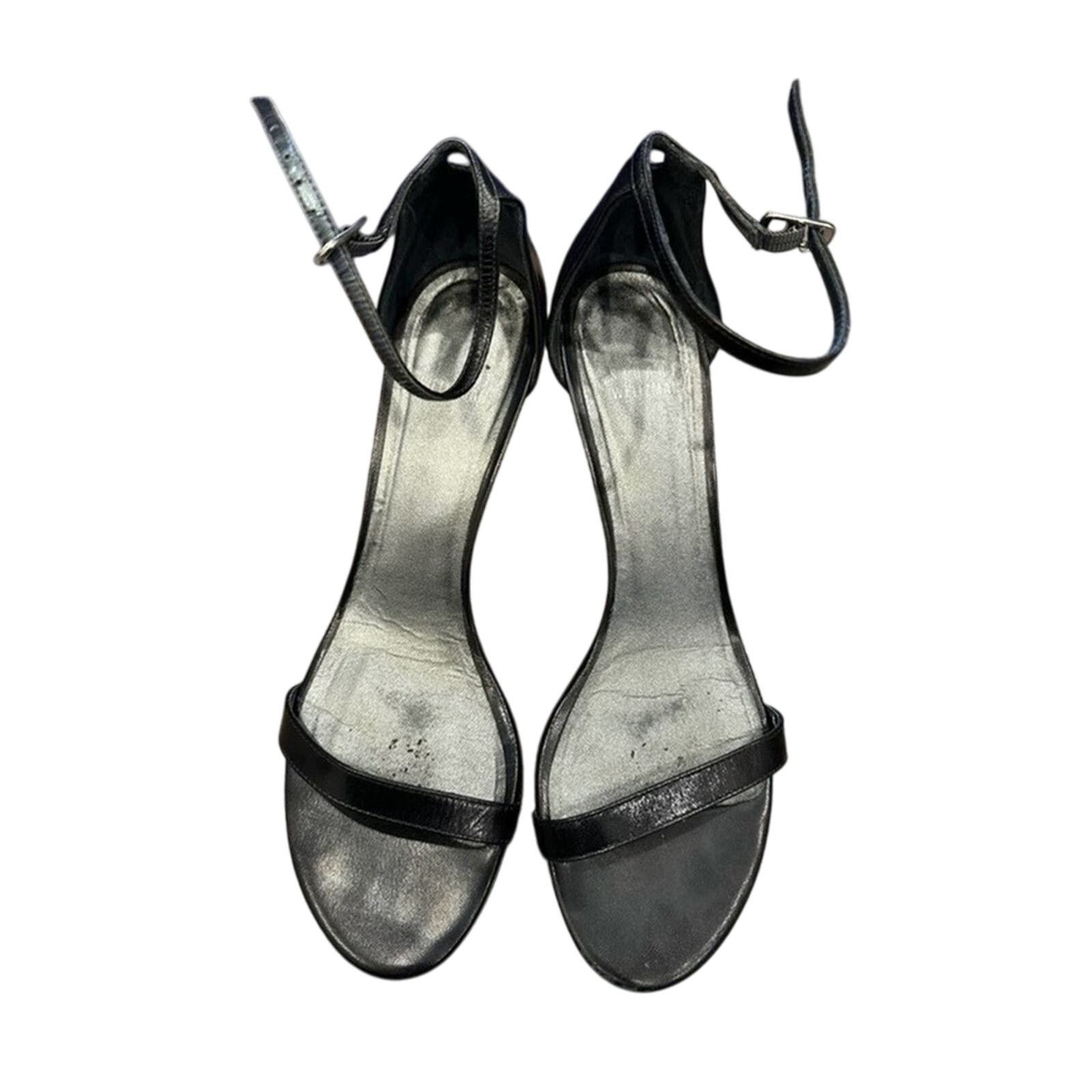 Stuart Weitzman Stuart Weitzman Women’s Black Open Toed High Heeled Shoes Size US 8.5 / IT 38.5 - 4 Thumbnail