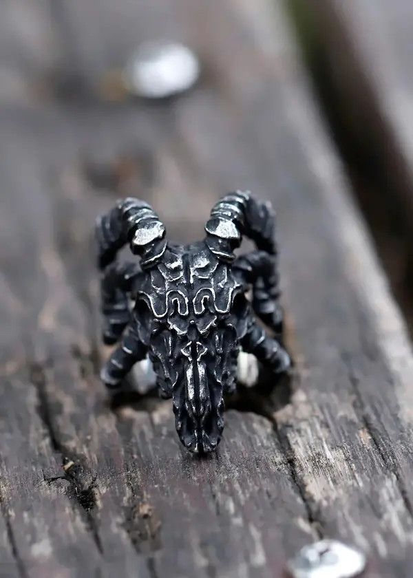Jewelry Sheep Head Skull Ring Size ONE SIZE - 4 Thumbnail