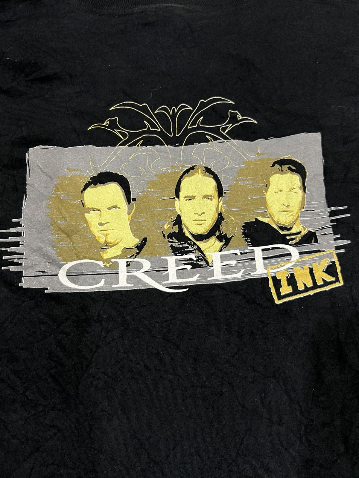 Band Tees × Vintage Vintage Y2K CREED Ink Line Up Rock Band Black Tees Shirt Size US XL / EU 56 / 4 - 4 Thumbnail
