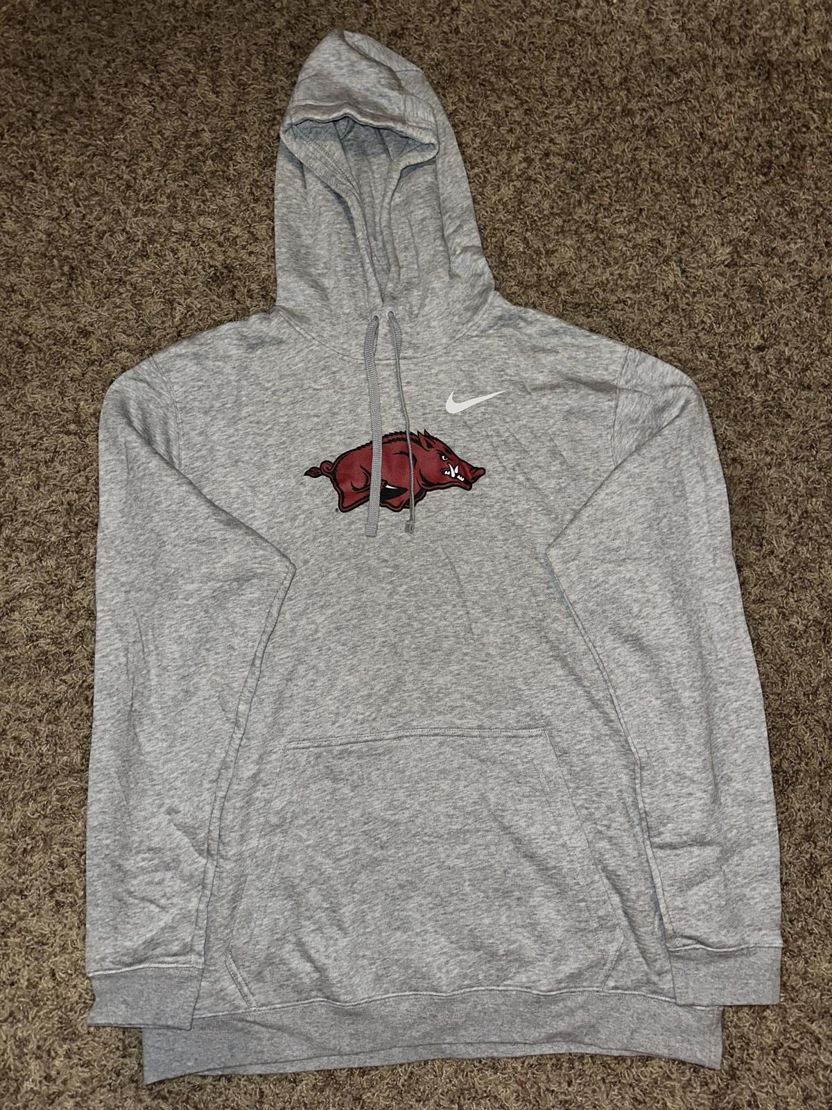 Nike Nike Men’s Arkansas Razorbacks Grey Club Fleece Logo Long Sleeve Hoodie Sample Size US XL / EU 56 / 4 - 1 Thumbnail