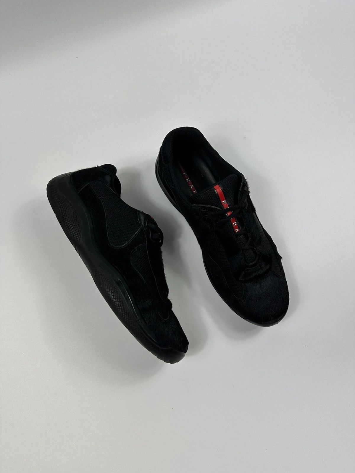 Prada Prada Sport 00’s Black Fur Americas Cup Sneakers Size US 10.5 / EU 43-44 - 1 Thumbnail