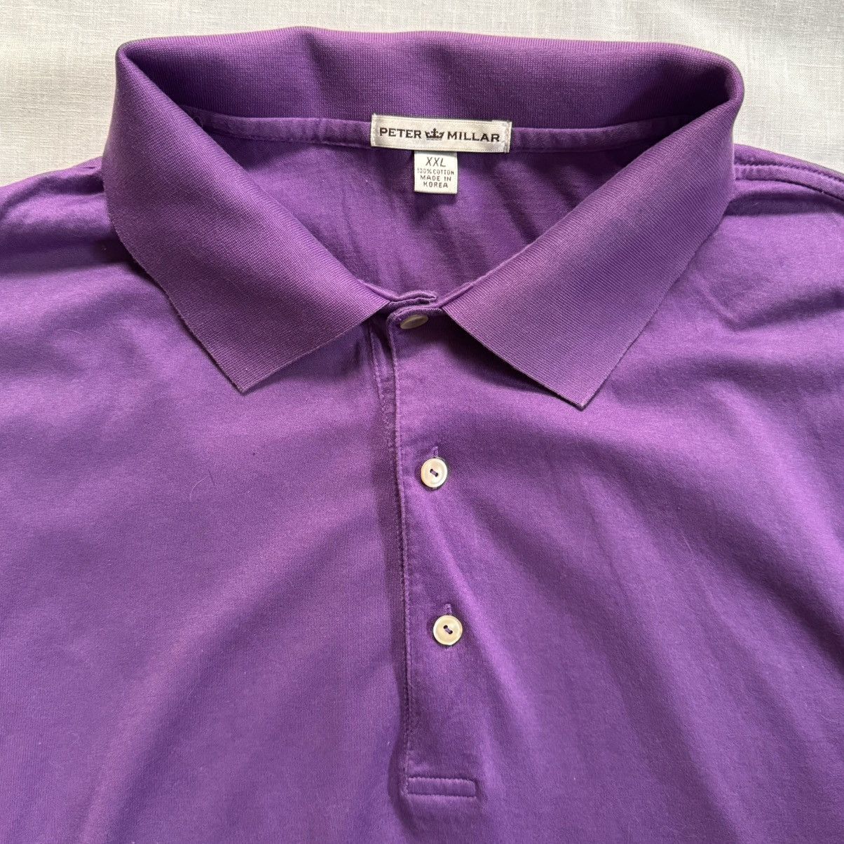Peter Millar Peter Millar Royal Purple Cotton Golf Polo Shirt Size US XXL / EU 58 / 5 - 2 Thumbnail