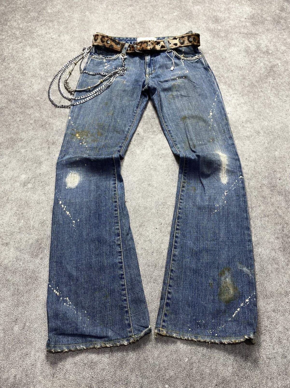 Hysteric Glamour 2000s Paperdenim Distressed stain style flare pant Size US 28 / EU 44 - 1 Thumbnail