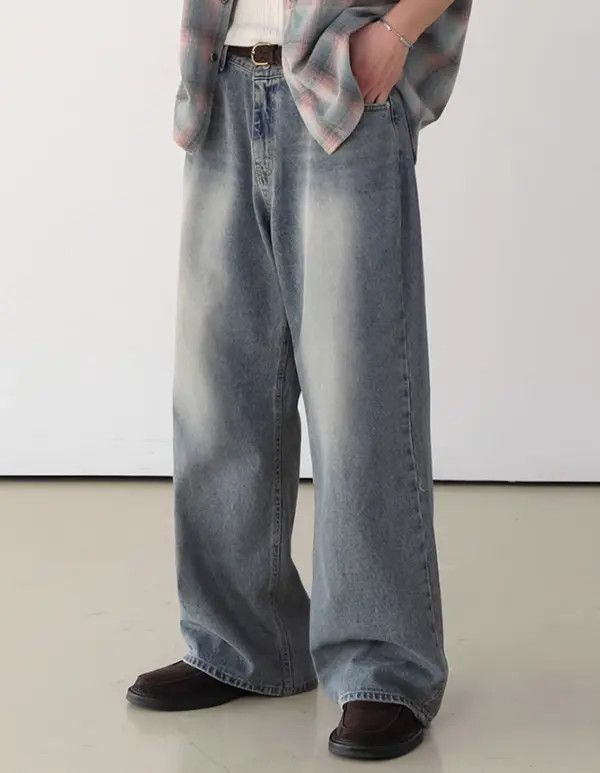 Japanese Brand Haseki x Hino Distressed washed men's trendy straight jeans Size US 32 / EU 48 - 6 Thumbnail