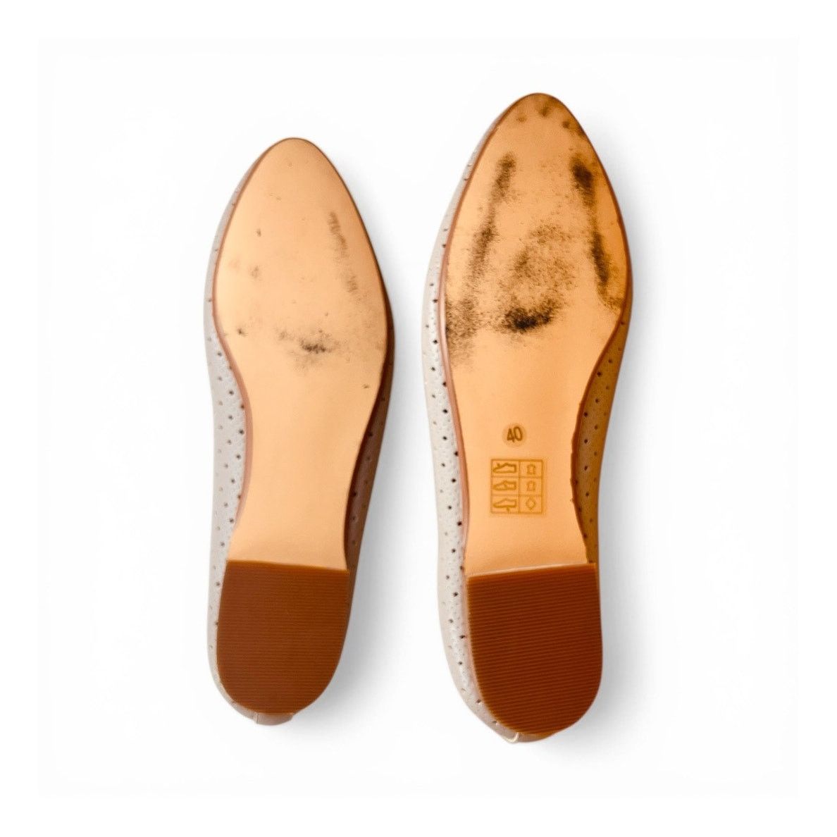 Other Emerald Taupe Greige Leather Ballet Flats Almond Toe EU 40 Size US 10 / IT 40 - 4 Thumbnail