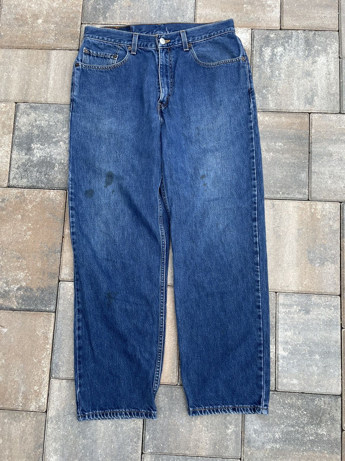 Levi's × Vintage 90s Levi's 550 dark wash baggy denim worn 34x30 Size US 34 / EU 50 - 1 Thumbnail
