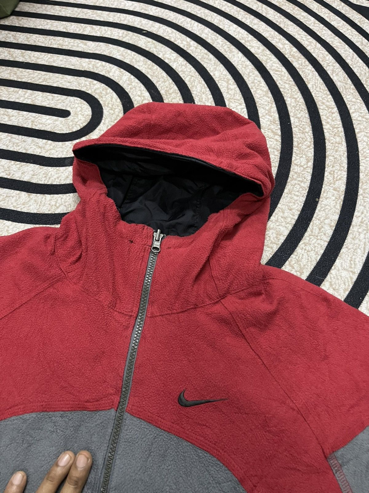 Nike × Vintage 2000s NIKE REVERSIBLE NYLON/FLEECE HOODIE ZIPPER JACKET Size US M / EU 48-50 / 2 - 23 Thumbnail