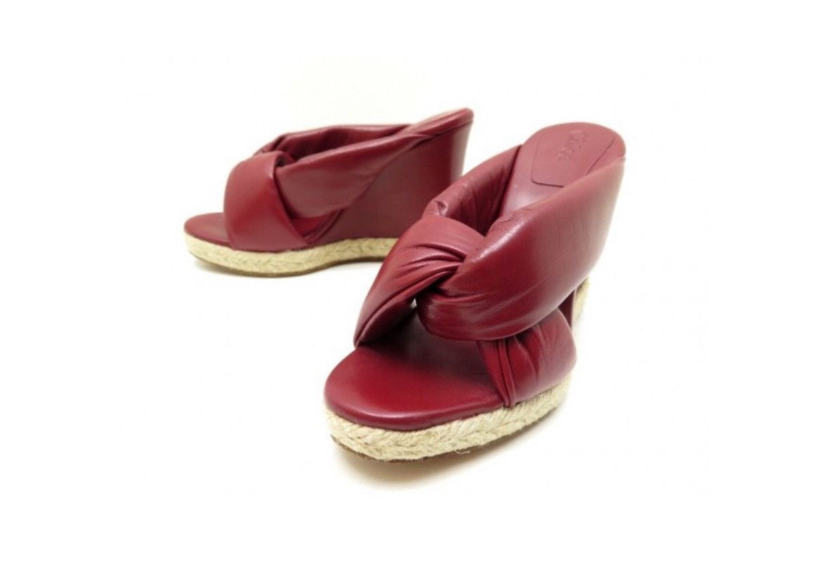 Isabel Marant Isabel Marant Bordeaux Red Leather Wedge Mules Size US 7 / IT 37 - 1 Thumbnail