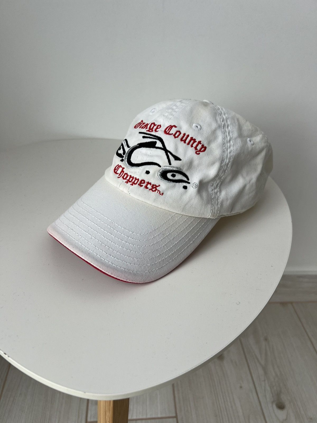 Vintage Orange County Choppers Cap, White Red with Logo, OSFM Size ONE SIZE - 3 Thumbnail