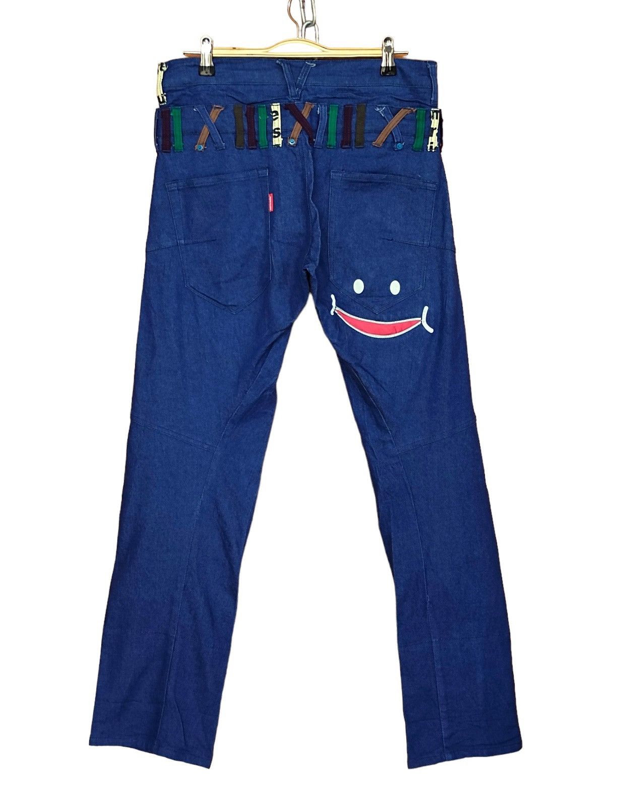 If Six Was Nine UP! SMILE Double Waist Denim Pants Y2K streetwear Size US 30 / EU 46 - 1 Thumbnail