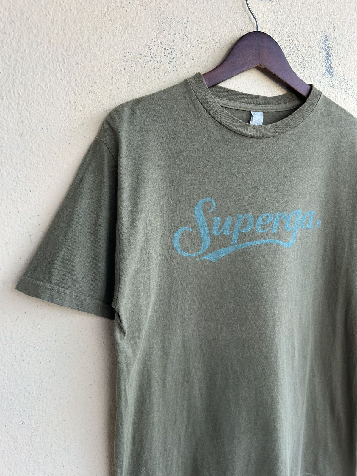 Superga Superga Spell Out Army Green Tshirt Size US L / EU 52-54 / 3 - 5 Thumbnail