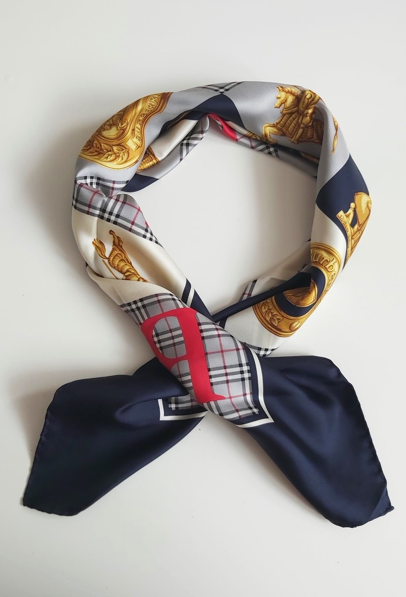 Burberry × Vintage Burberry's silk scarf Size ONE SIZE - 2 Thumbnail