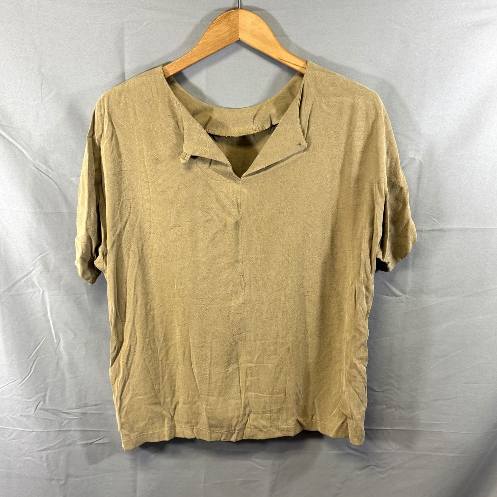 Vintage VINTAGE Saint Germain Petite 2 Piece Set Womens Large Brown Short Sleeve Shirt Pants USA Size L / US 10 / IT 46 - 2 Thumbnail