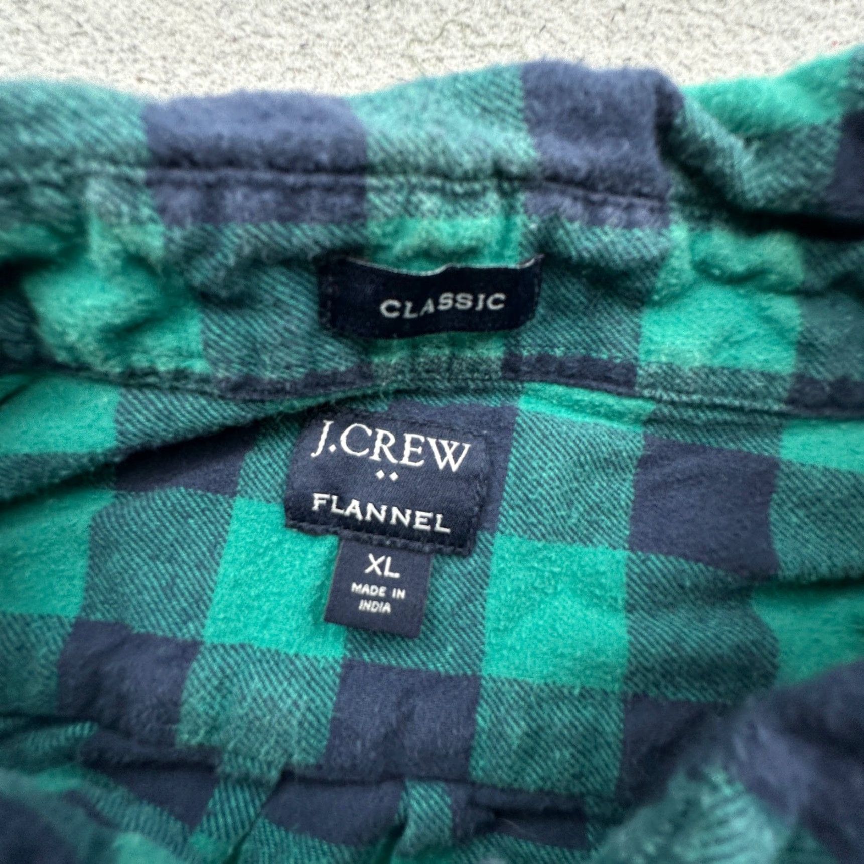 J.Crew J.CREW Plaid Shirt Men XL Long Sleeve Button-Up Flannel Green Blue Check Pocket Casual Shirt Mens XL Size US XL / EU 56 / 4 - 2 Thumbnail