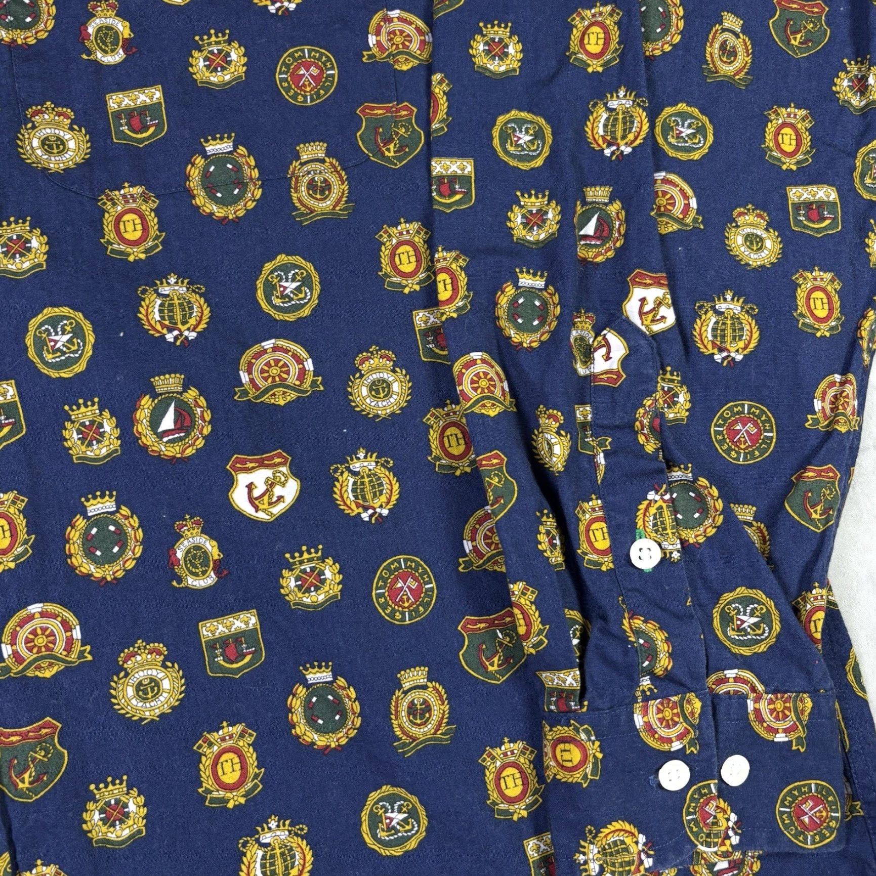 Tommy Hilfiger VINTAGE Tommy Hilfiger Shirt Button Up Sailor Flag Nautical Size Large 90s Size US L / EU 52-54 / 3 - 7 Thumbnail