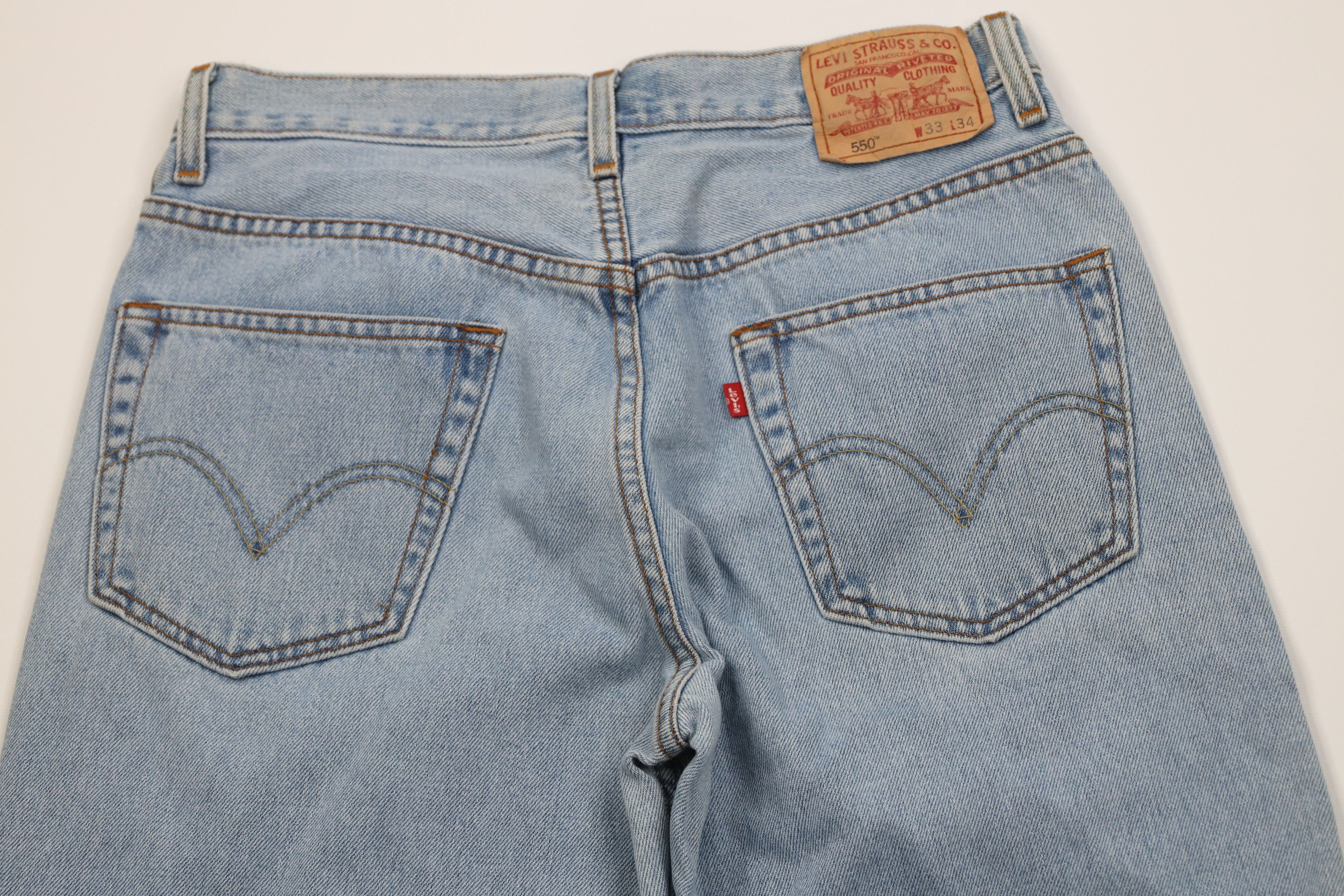 Levi's Vintage Y2K 2004 Levis 550 Fit Denim Jeans Blue Cotton Size US 33 - 11 Thumbnail