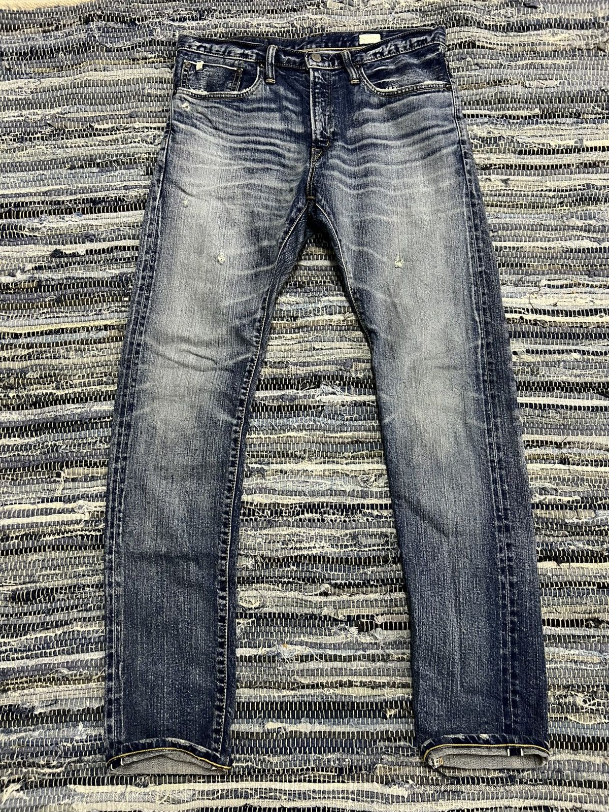 Edwin ED-80 Nihon Men Selvage 13.5oz Organic Mud Wash Dirty Denim Size US 32 / EU 48 - 2 Thumbnail