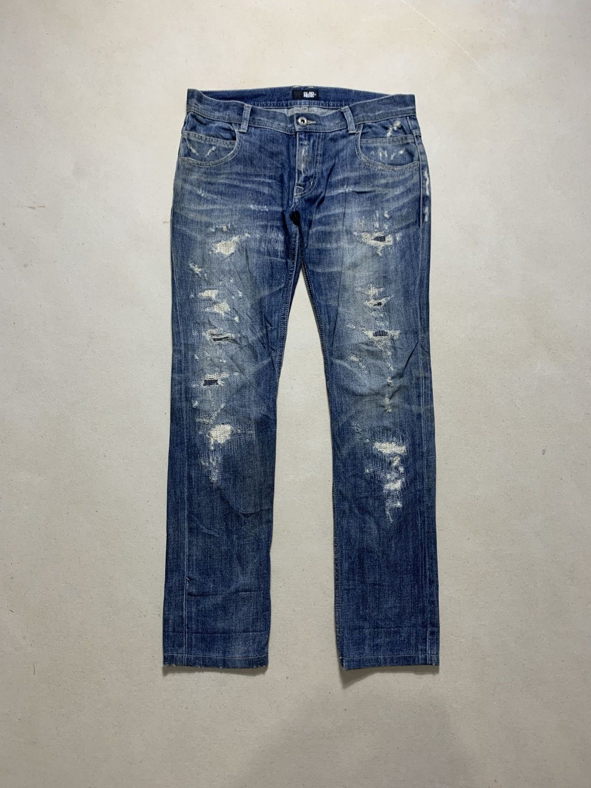Japanese Brand Japanese Brand Glad News Distressed Denim Size US 32 / EU 48 - 1 Thumbnail